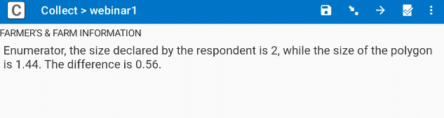 Example data quality check message from SurveyCTO.