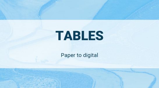 Paper to Digital: Tables