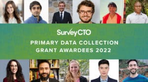 SurveyCTO primary data collection grant awardees 2022 with 11 images of individuals