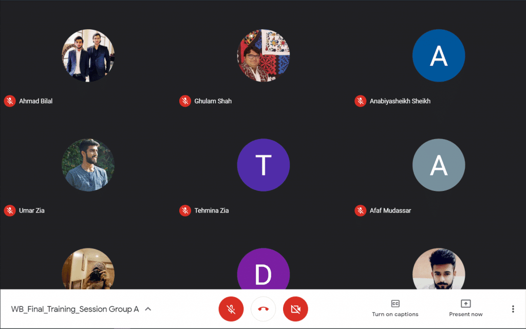 A screenshot of a google meeting in progress