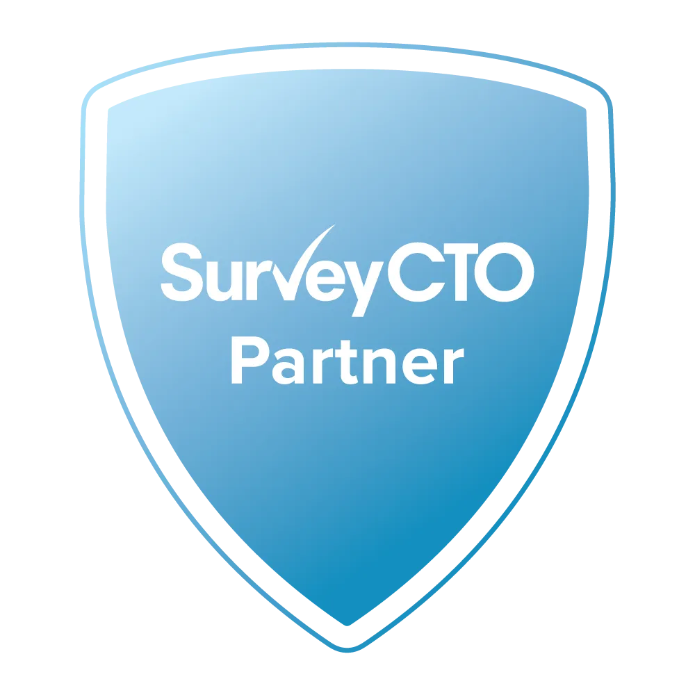 A shield symbolizing trust placed on SurveyCTO partners by their clients