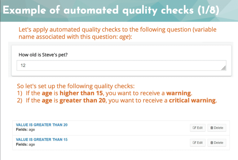Creating an automated quality check in SurveyCTO.