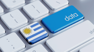 Picture of computer screen with "data" key and Uruguayan flag key.