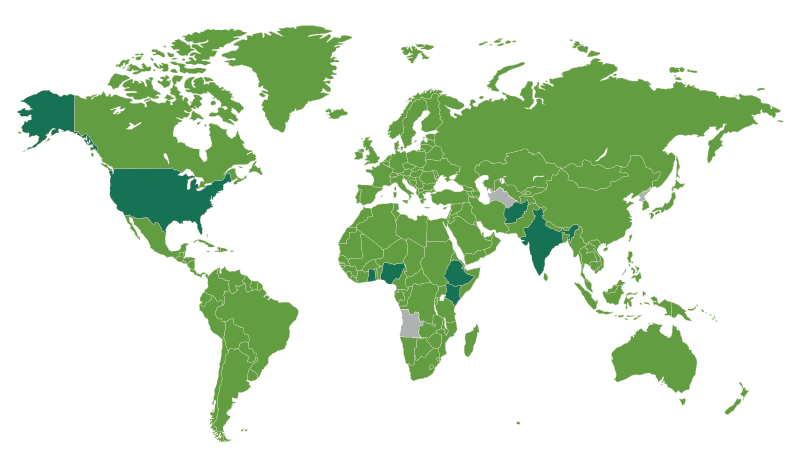 SurveyCTO has users in over 165 countries around the world